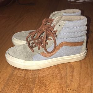 Brown and blue VANS high top #VANS